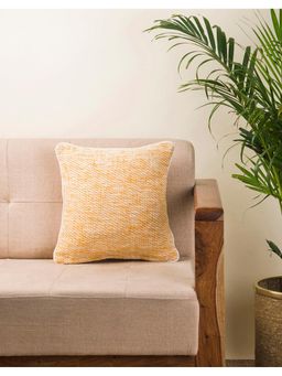 Fabindia - Yellow Cotton Woven Cushion Cover