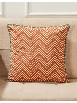 Fabindia - Orange Cotton Hand Block Printed Jaisalmer Cushion Cover