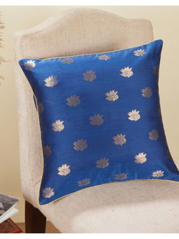 Fabindia - Blue Deeva Cotton Silk Blend Cushion Cover