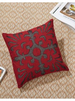 Fabindia - Black Cotton Embroidered Miran Cushion Cover
