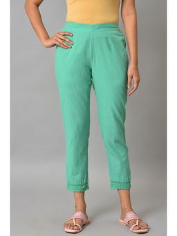 Aurelia - Green Straight Fit Trouser Pants