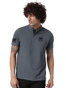 The Souled Store - Men Official Thor Worthy Forever Grey Mandarin Polos