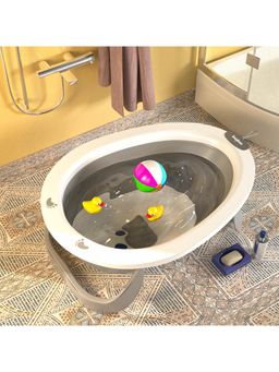 BAYBEE - Grey Ivola Baby Bath Tub for Baby for Foldable Bathtub for Kids