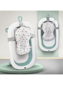 BAYBEE - Green Bath Tub for Baby Foldable Bathtub with Seat for Kids