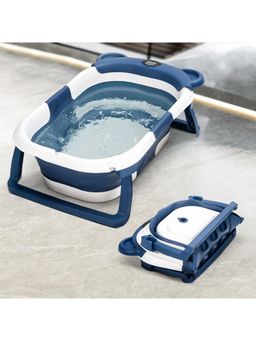 BAYBEE - Navy Blue Euro Baby Bath tub for Kids Foldable Bathtub for New Born Baby