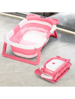 BAYBEE - Pink Euro Baby Bath tub for Kids Foldable Bathtub for New Born Baby