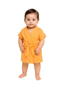Creeva - Melodious Baby Bathrobe with Front Pocket - Orange