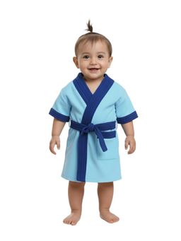 Creeva - Melodious Baby Bathrobe with Front Pocket - Blue