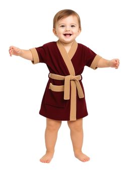 Creeva - Melodious Baby Bathrobe with Front Pocket - Wine