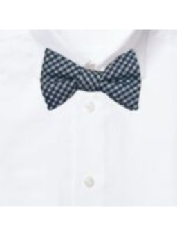 The Tie Hub - Blue and White Checkered Silk Bow Tie