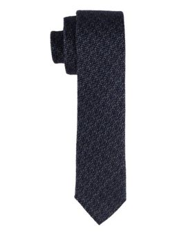The Tie Hub - Solid Navy Blue Silk & Wool Neck Tie