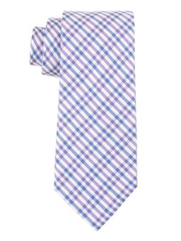 The Tie Hub - West Village Plaid Purple and Blue Silk Neck Tie