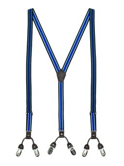 The Tie Hub - Blue with White Striped Octo Y Back Slim Suspender