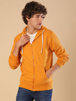 Campus Sutra - Men Stylish Solid Casual Hooded Sweatshirt
