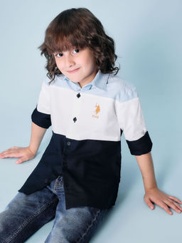 U.S. POLO ASSN. - Boys Blue Colorblock Shirt