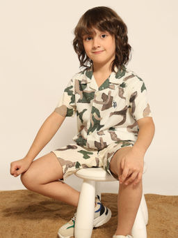 U.S. POLO ASSN. - Boys Cream Abstract Shirt