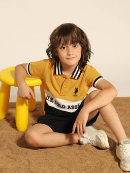 U.S. POLO ASSN. - Boys Yellow Colorblock Polo T-Shirt