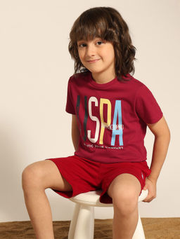 U.S. POLO ASSN. - Boys Red Printed T-Shirt