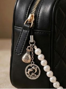 YELONA - Handmade Pearl Beaded Mobile Charm Wrist Strap Luxury Ivory