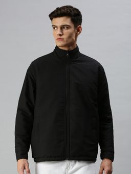 SHOWOFFFF - Men Casual Solid Reversible Black Jacket