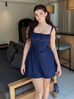 Old Marigold - Ashley Navy Blue Corset Mini Dress