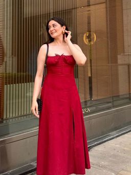 Old Marigold - Alicia Red Bustier Sundress