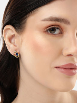 Carlton London - 18Kt Gold Plated Contemporary Stud Earring