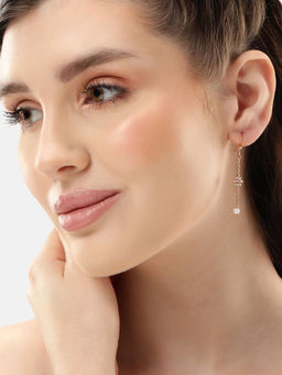 Carlton London - 18Kt Rose Gold Plated and Pearl Drop Earring