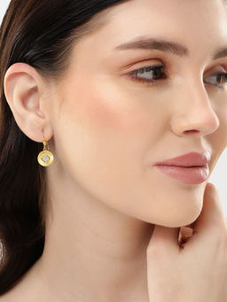 Carlton London - 18Kt Gold Plated with Circular Drop Earring