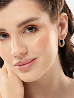 Carlton London - Rhodium Plated Twin Dolphin Hoop Earring