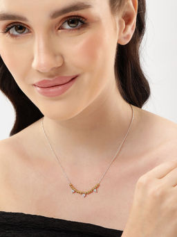 Carlton London - Rhodium And 18Kt Gold Plated Heart Necklace