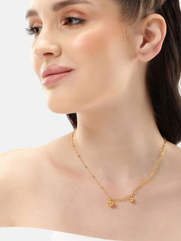 Carlton London - 18Kt Gold Plated With Dangling Ball Necklace