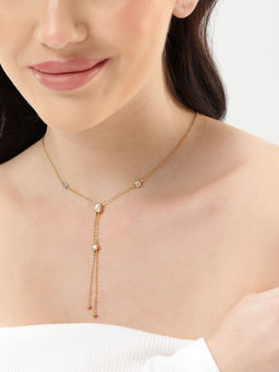 Carlton London - 18Kt Gold Plated Lariat Necklace