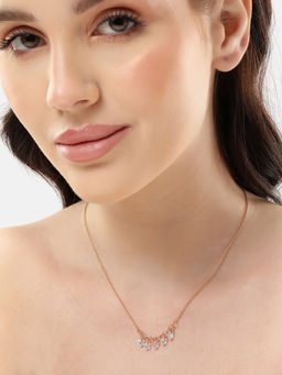 Carlton London - 18Kt Rose Gold Plated With Necklace