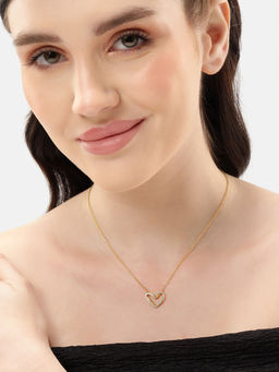 Carlton London - 18Kt Gold Plated Heart Necklace