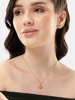 Carlton London - 18Kt Gold Plated Four-Clover Pendant And Chain