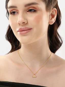 Carlton London - 18Kt Gold Plated Rainbow Pendant And Chain