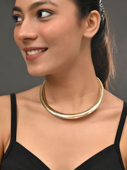 Silvermerc Designs - Minimalist Gold Plated Open Cuff Necklace
