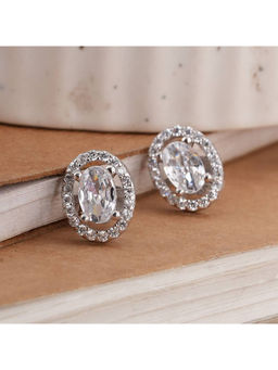 Palmonas - 925 Sterling Silver Radiant Halo Earrings