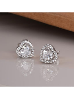 Palmonas - 925 Sterling Silver Elegant Heart-Shaped Stud Earrings