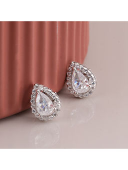 Palmonas - 925 Sterling Silver Sparkling Teardrop Earrings