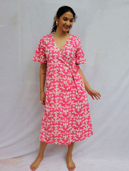 Chidiyaa - Hibi Tiedup Cotton Dress - Pink
