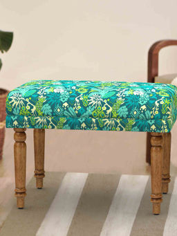 Chumbak - Nawaab Bench Small - Tropical Ikkat Green