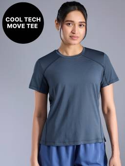 Kica - Cool Tech Gym Tee with Stretch,Quick-Dry & Breathable Mesh for HIIT Workouts KIC025 Grey
