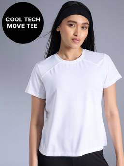 Kica - Cool Tech Gym Tee with Stretch,Quick-Dry & Breathable Mesh for HIIT Workouts KIC025 White