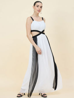 AAYU - White Chiffon Cut-Out Strappy Maxi Dress