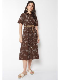 max - Women Embroidered Shirt Dress with Belt