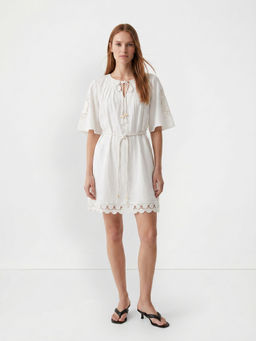 Cover Story - Camila White Dress with Belt