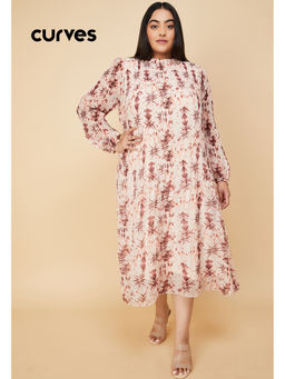 max - Women Tie & Dye Printed Accordion Pleated A-Line Dress