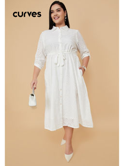 max - Women Schiffli Shirt Dress